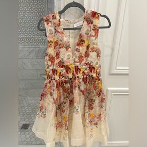 ZIMMERMAN Wonderland Floral Print Organza Dress